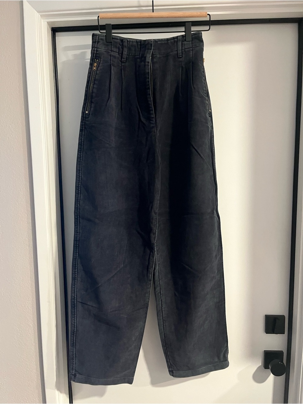 Armani Jeans Black Wide-Leg/Barrel Trousers